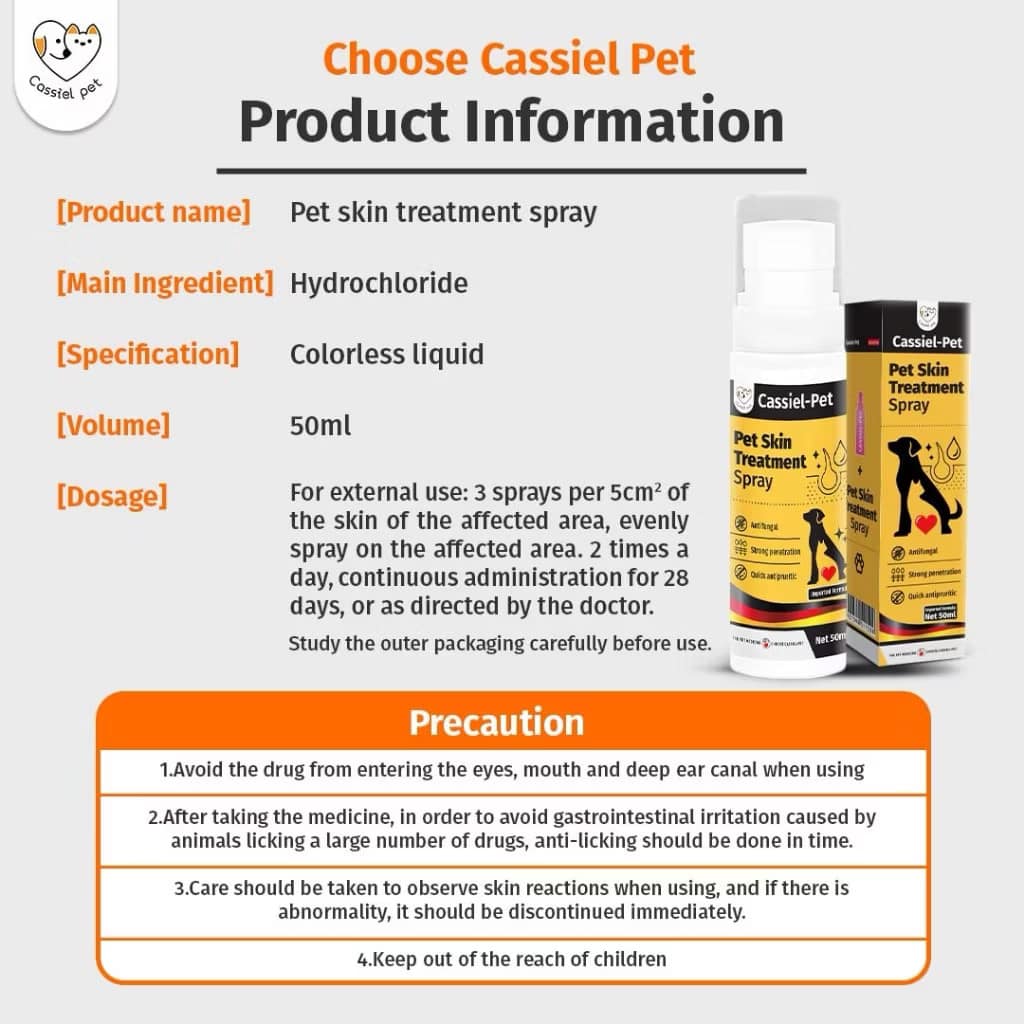 Anti-itch Skin Spray for Dogs/ Cats, Upgraded Pipot Mange Relief