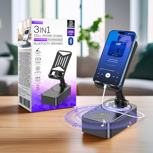 Remifa™ 3IN1 Cell Phone Stand Emergency Rechargeable (3000mAh) Bluetooth Speaker