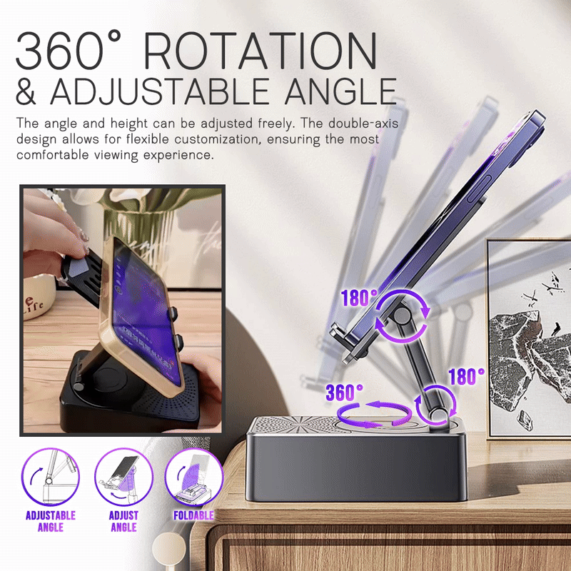 Remifa™ 3IN1 Cell Phone Stand Emergency Rechargeable (3000mAh) Bluetooth Speaker
