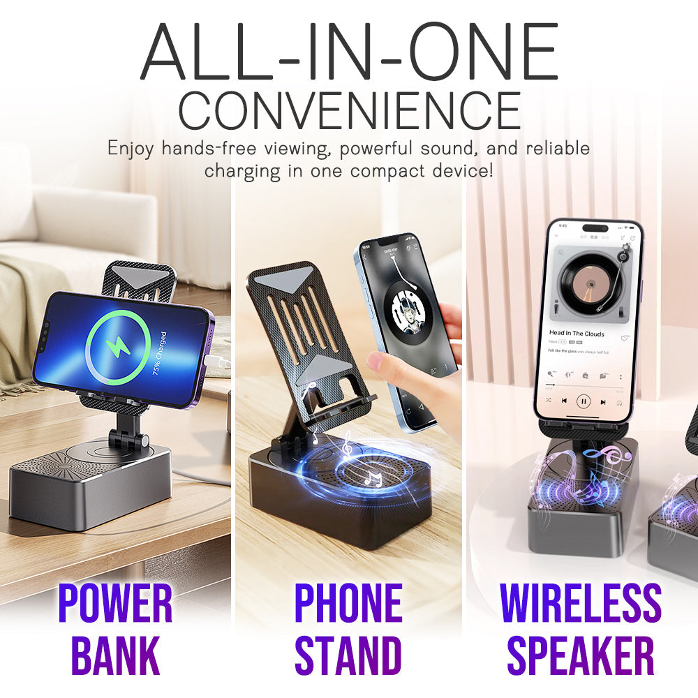 Remifa™ 3IN1 Cell Phone Stand Emergency Rechargeable (3000mAh) Bluetooth Speaker