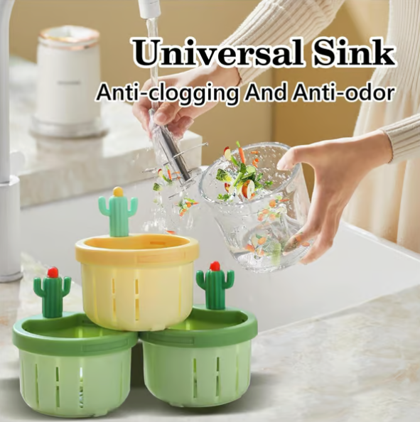 ✨Last Day Promotion 70% OFF🏆GFOUK™ Cactus Kitchen Sink Drain Strainer🛀Removes odors and prevents blockages