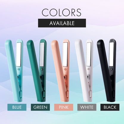 [2025 upgraded edition] Remifa™︎ USB Portable Mini Straight & Curl 2in1 Styler (For Hair Infused with Argan Oil & Keratin, Professional Ceramic Flat Iron for Less Frizz, Shinier & Smoother Hair, Hair Styling Tools)