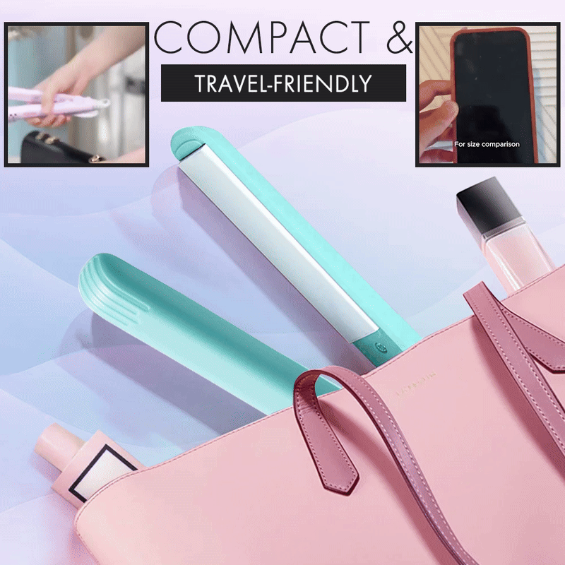 [2025 upgraded edition] Remifa™︎ USB Portable Mini Straight & Curl 2in1 Styler (For Hair Infused with Argan Oil & Keratin, Professional Ceramic Flat Iron for Less Frizz, Shinier & Smoother Hair, Hair Styling Tools)
