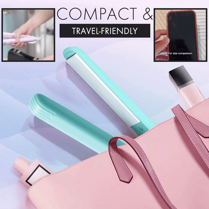 [2025 upgraded edition] Remifa™︎ USB Portable Mini Straight & Curl 2in1 Styler (For Hair Infused with Argan Oil & Keratin, Professional Ceramic Flat Iron for Less Frizz, Shinier & Smoother Hair, Hair Styling Tools)